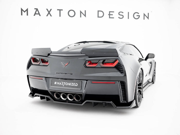 Chevrolet Corvette Z06 C7 Rear Splitter (Vertical Bars) + Rear Side Splitters - Maxton Design