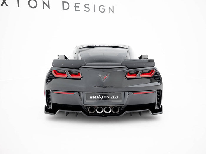 Chevrolet Corvette Z06 C7 Rear Splitter (Vertical Bars) + Rear Side Splitters - Maxton Design