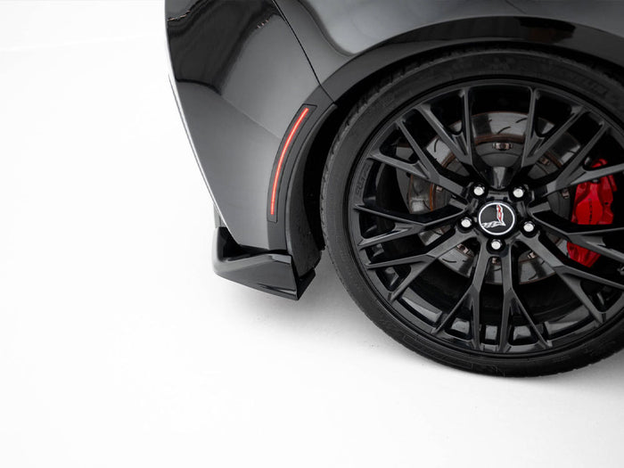 Chevrolet Corvette Z06 C7 Rear Splitter (Vertical Bars) + Rear Side Splitters - Maxton Design