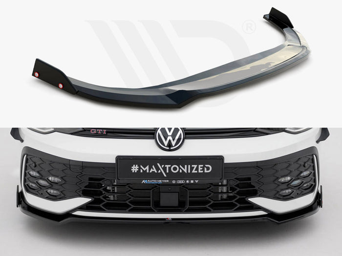 Volkswagen Golf GTI / GTE / R-Line Mk8 Facelift Front Splitter V.2 + Flaps - Maxton Design