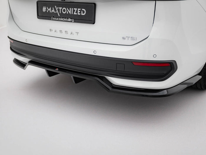 Volkswagen Passat B9 Rear Splitter (Vertical Bars) - Maxton Design