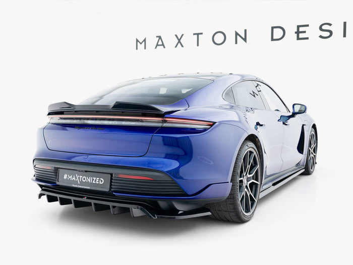 Porsche Taycan Turbo S Mk1 Rear Splitter (Vertical Bars) - Maxton Design