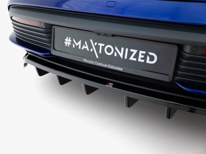 Porsche Taycan Turbo S Mk1 Rear Splitter (Vertical Bars) - Maxton Design