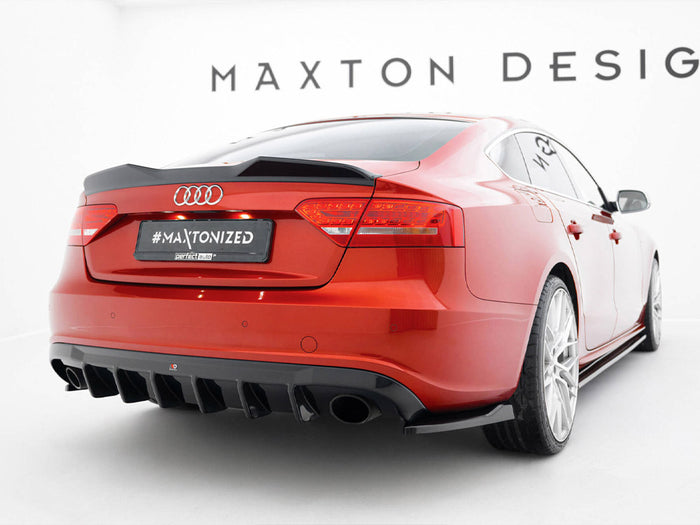 Audi A5 S-Line Sportback 8T (Version with single exhaust tips on both sides) Rear Valance - Maxton Design