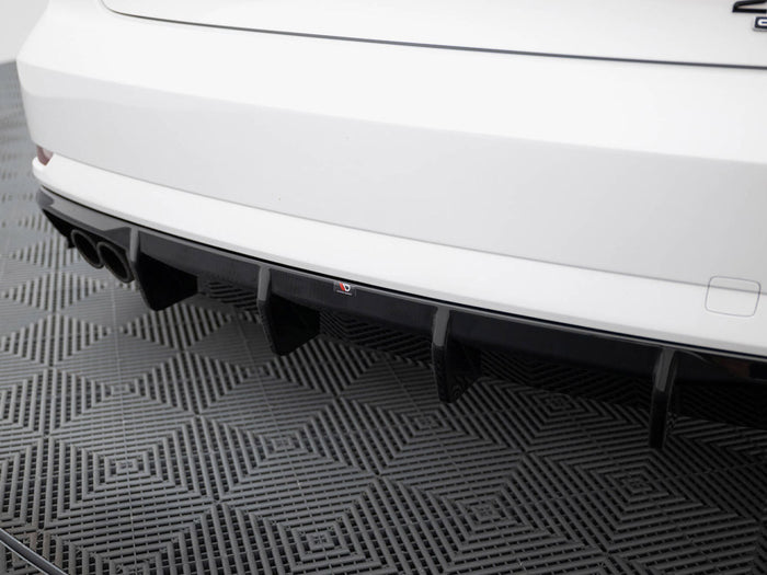 Audi A3 Sedan 8V Facelift (Version with dual exhaust tips on one side) Rear Valance - Maxton Design