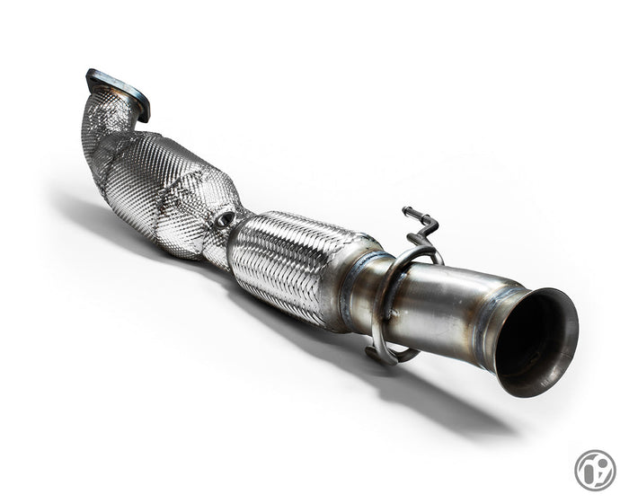 09D 76MM Fast Flow Downpipe with 200 Cell High Flow ECE Cat - Ford Focus RS Mk3
