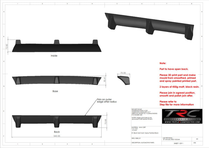 Peugeot 208 GTI Rear Finned Diffuser Panel - TRC Performance Styling