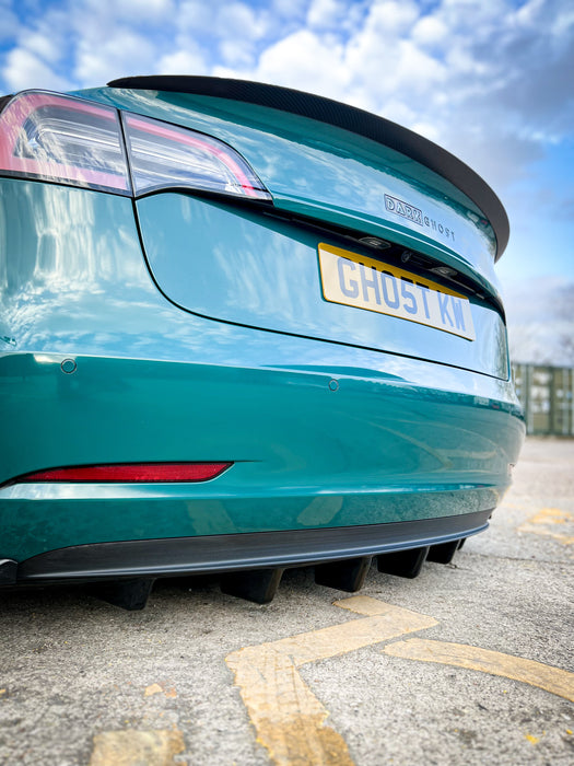 Dark Ghost - Tesla Model 3 Rear Finned Diffuser Panel - TRC Performance Styling