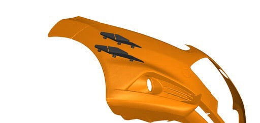 Ford Fiesta MK7.5 ST180 Ally-Aero Front Bumper Canards - TRC Performance Styling