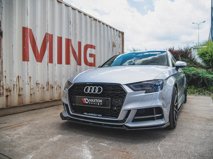 Audi S3 / A3 S-line 8V Facelift Sedan (2016-2020) Front Splitter V.3 - Maxton Design