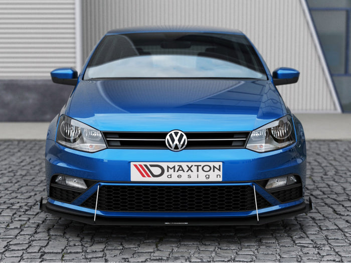 VW Polo MK5 GTI Facelift (With Wings) (2015-2017) Front Racing Splitter - Maxton Design