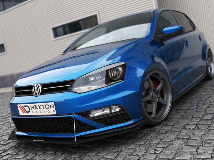 VW Polo MK5 GTI Facelift (With Wings) (2015-2017) Front Racing Splitter - Maxton Design