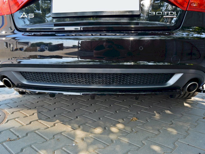 Audi A5 S-line 8T Coupe / Sportback (With A Vertical BAR) Central Rear Splitter - Maxton Design