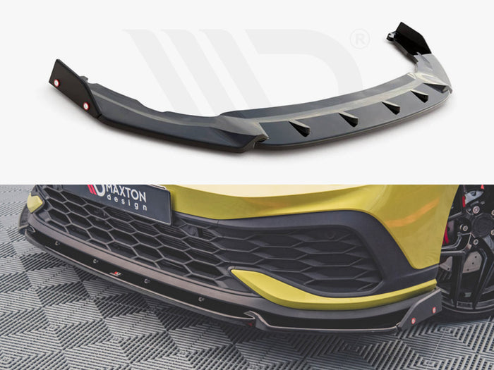 VW Golf 8 GTI Clubsport Front Splitter V.1 + Flaps - Maxton Design