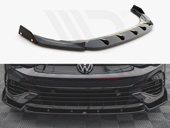 VW Golf R Mk8 Front Splitter V.2 + Flaps - Maxton Design