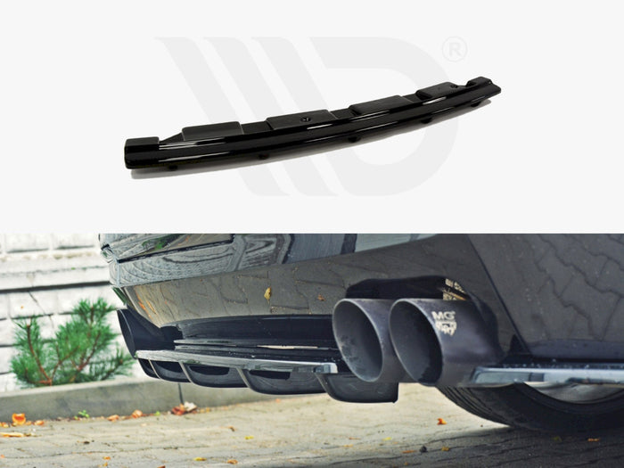 BMW 5 F11 M-pack (Fits TWO Double Exhaust Ends) Central Rear Splitter - Maxton Design