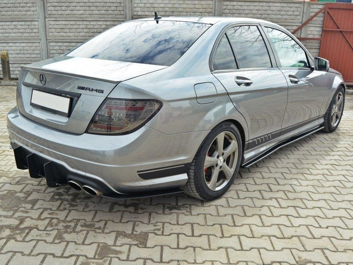 Mercedes C W204 Amg-line Facelift Rear Diffuser & Rear Side Splitters - Maxton Design