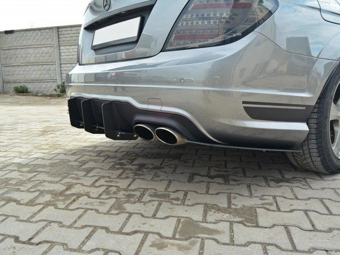 Mercedes C W204 Amg-line Facelift Rear Diffuser & Rear Side Splitters - Maxton Design