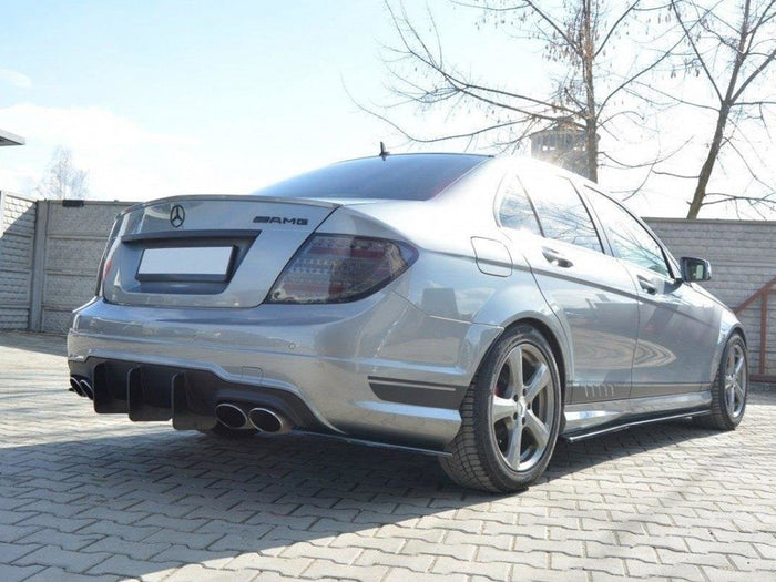 Mercedes C W204 Amg-line (Facelift) Rear Diffuser V.1 - Maxton Design