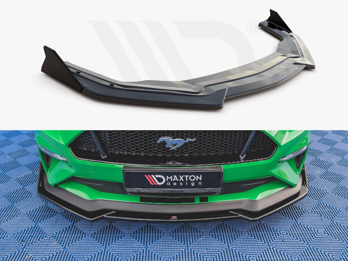 Ford Mustang GT Mk6 Facelift Front Splitter V.1 + Flaps - Maxton Design