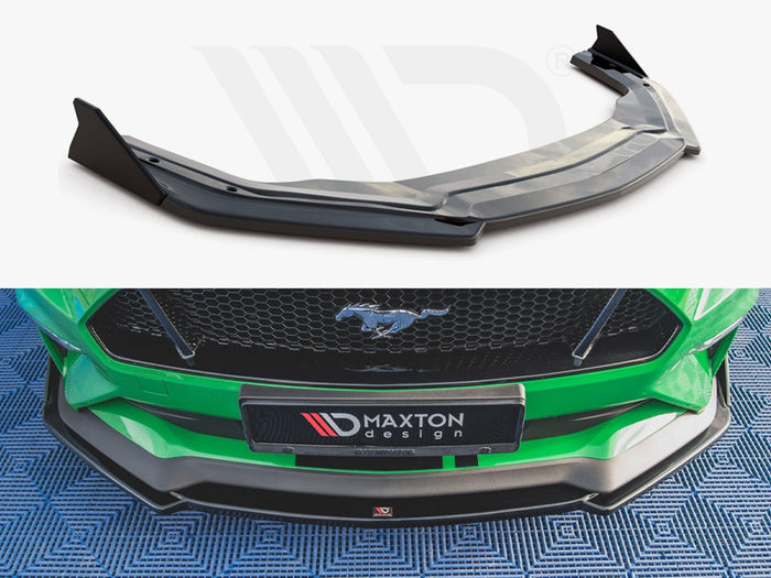 Ford Mustang GT Mk6 Facelift Front Splitter V.2 + Flaps - Maxton Design