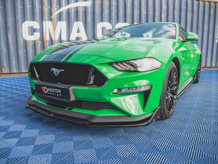 Ford Mustang GT Mk6 Facelift Front Splitter V.2 + Flaps - Maxton Design