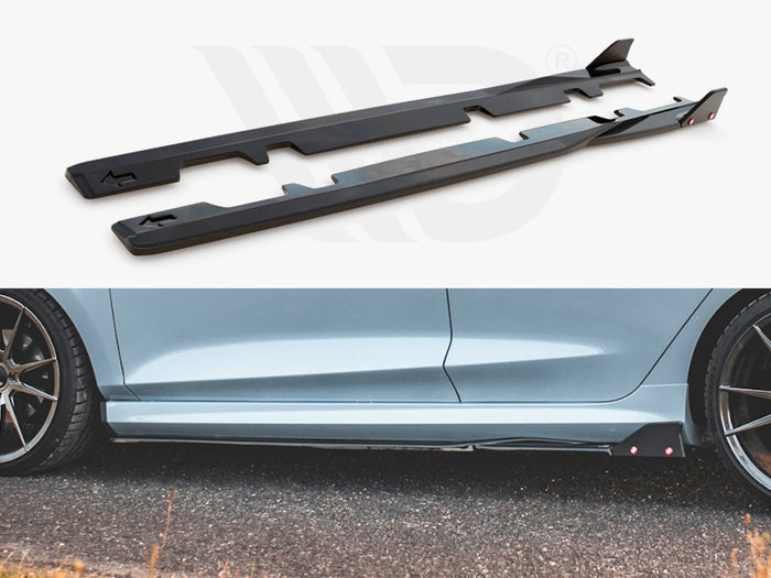 Ford Fiesta ST / ST-Line Mk8 Side Skirts Diffusers V.2 + Flaps - Maxton Design