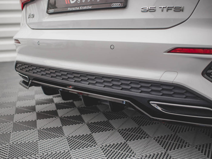 Audi A3 S-line Sportback 8Y (2020-) Central Rear Splitter - Maxton Design