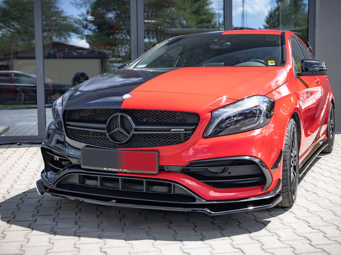 Mercedes A45 AERO W176 Facelift (2015-2018) Front Splitter V.2 - Maxton Design