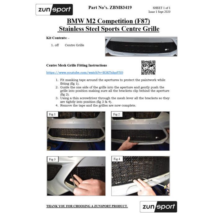 BMW M2 Competition (F87) - Front Grille Set - Zunsport