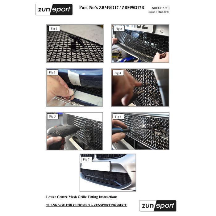 BMW M5 Competition F90 - Centre Grille Set - Zunsport