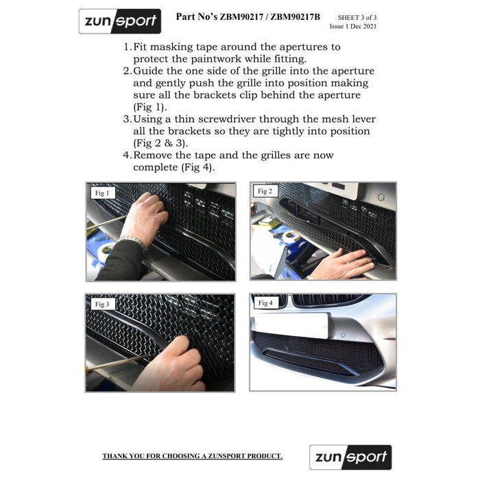 BMW M5 Competition F90 - Centre Grille Set - Zunsport