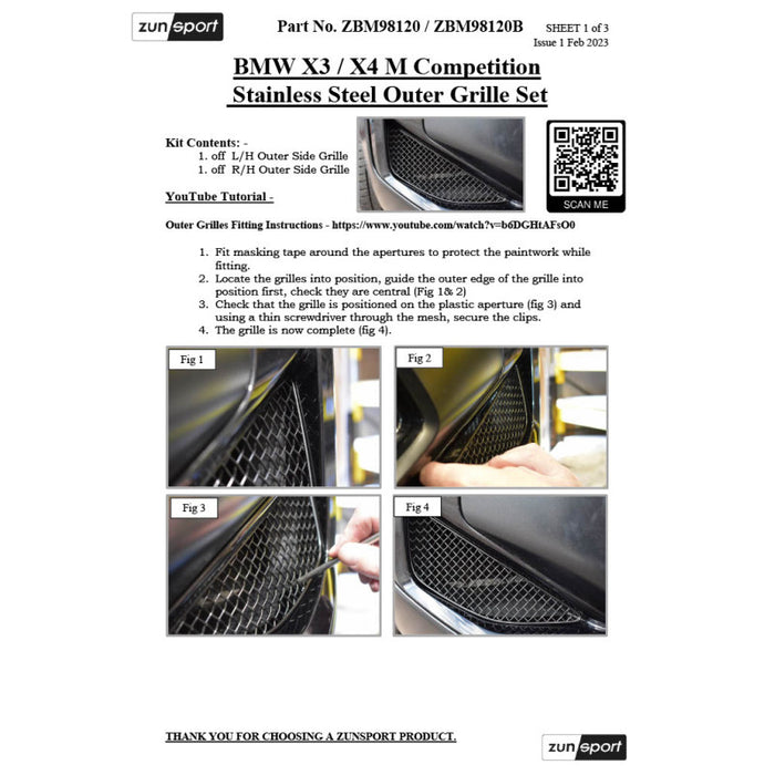 BMW X3 / X4 M Competition - Outer Grille Set - Zunsport