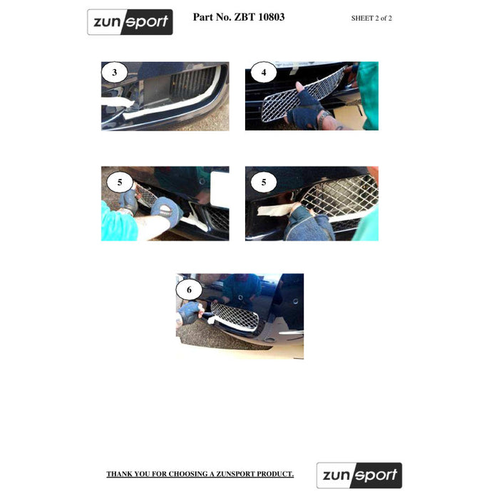 Bentley Continental Gt Lower Grille (Grill) Set - Zunsport
