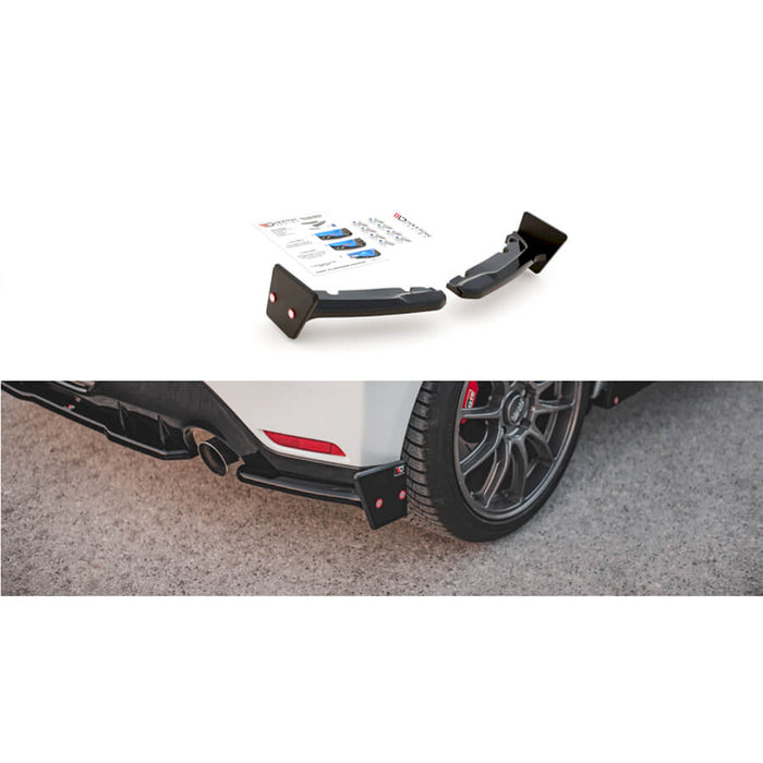 Toyota-Yaris-GR-Rear-Side-Splitters-V2-(+Flaps)-(Gloss Black)-Maxton-Design