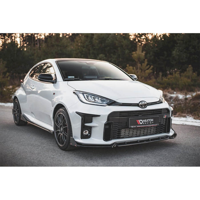 Toyota-Yaris-GR-Front-Splitter-V2-(+Flaps)-(Gloss Black)-Maxton-Design2