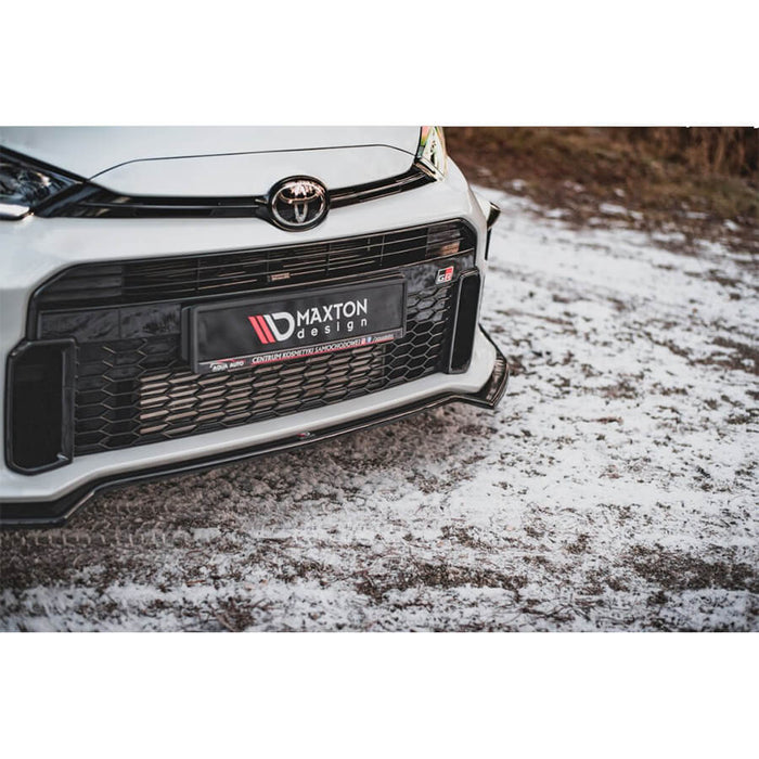 Toyota-Yaris-GR-Front-Splitter-V3-(+Flaps)-(Gloss Black)-Maxton-Design3