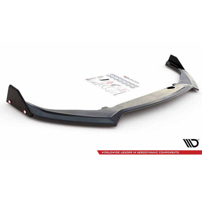 Toyota-Yaris-GR-Front-Splitter-V3-(+Flaps)-(Gloss Black)-Maxton-Design4