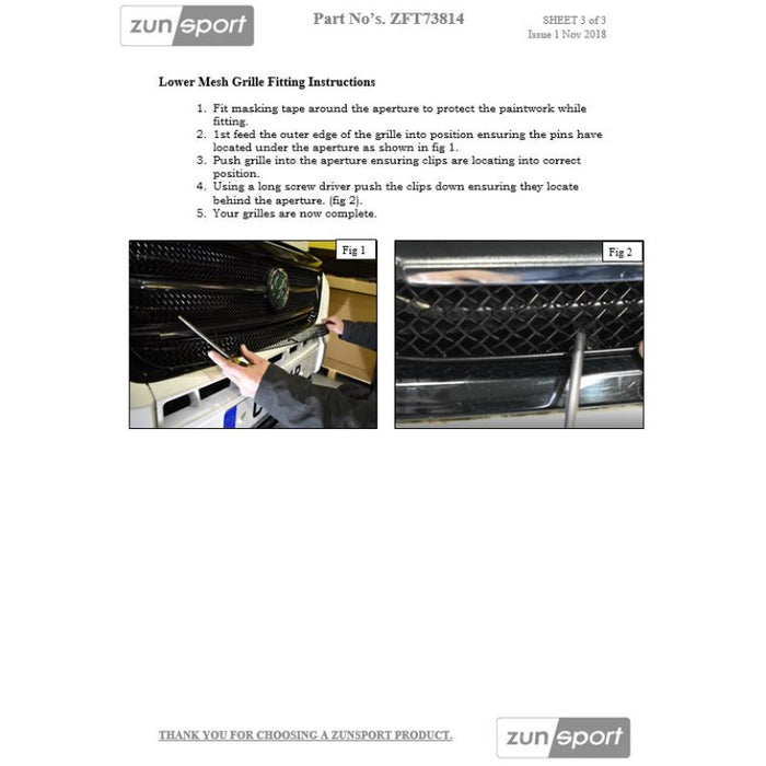 Fiat Ducato 3Rd Gen Facelift - Upper Grille - Zunsport