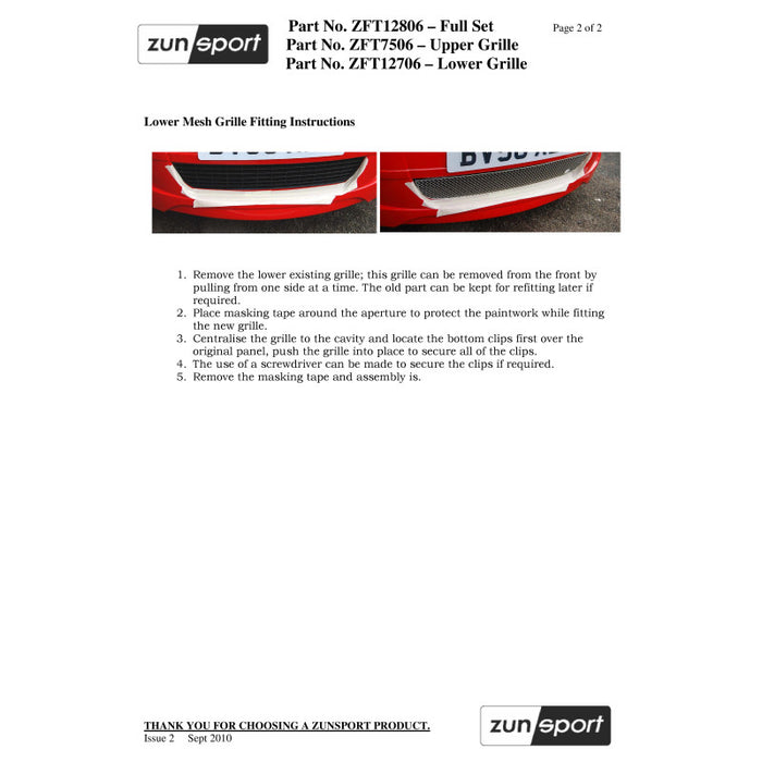 Grande Punto (Body Kit) -Full Grille Set - Zunsport