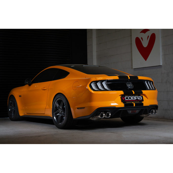 Ford Mustang 5.0 V8 GT (2018>) Facelift 3" Valved Cat Back Performance Exhaust - Cobra Sport