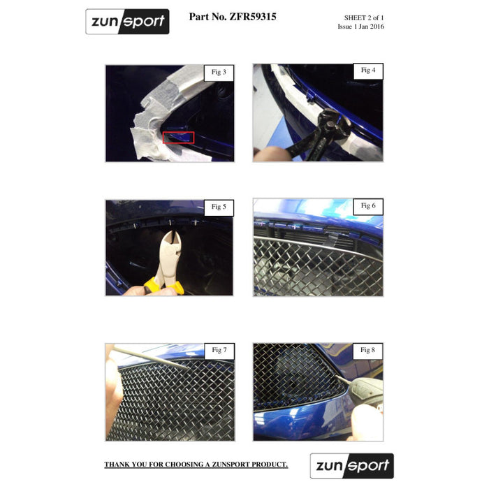 Ford Focus St Mk3.5 - Upper Grille - Zunsport