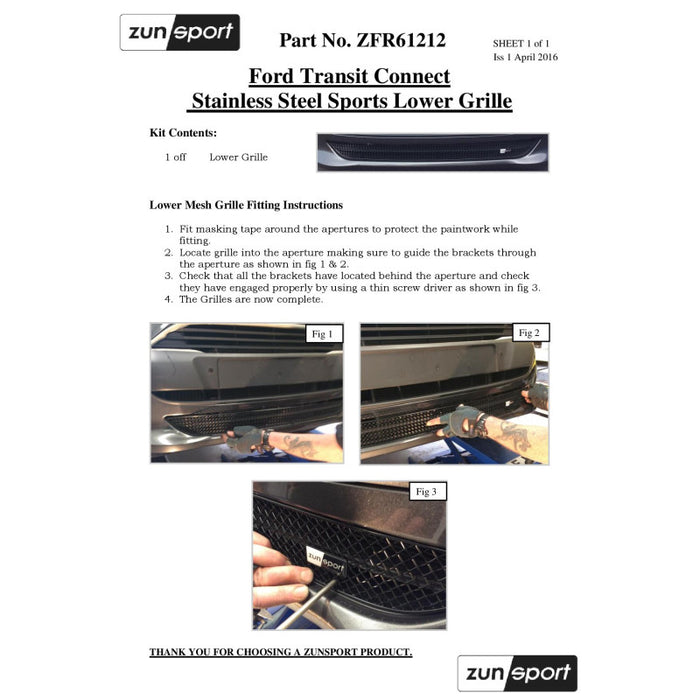 Ford Transit Connect - Full Grille Set - Zunsport