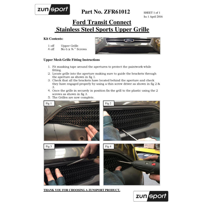 Ford Transit Connect - Full Grille Set - Zunsport