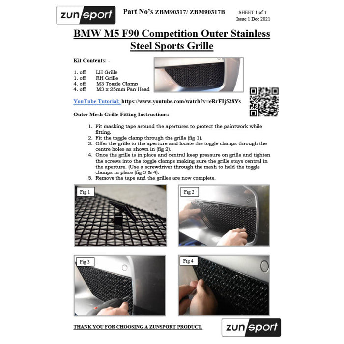 BMW M5 Competition F90 - Outer Grille Set - Zunsport