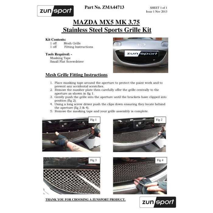 Mazda Mx5 Mk3.75 - Front Grille - Zunsport