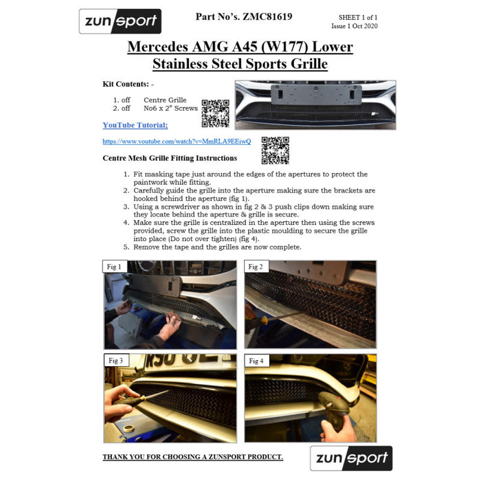 Mercedes Amg A45 (W177) - Front Grille Set - Zunsport