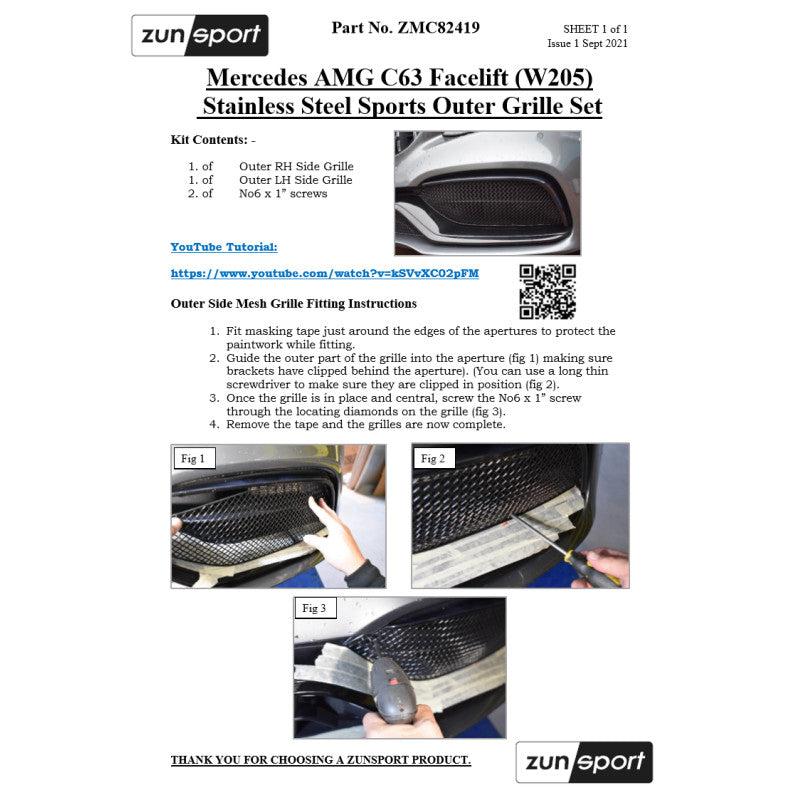 Outer Grille | Mercedes AMG C63 Facelift Outer Grille | Mercedes AMG C63 Facelift