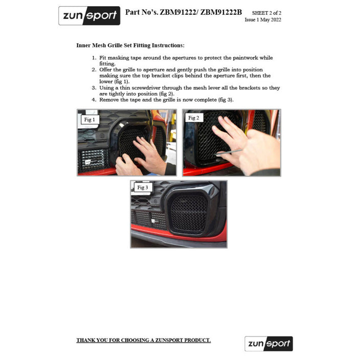 Mini F56 Jcw - Lower Grille Set - Zunsport