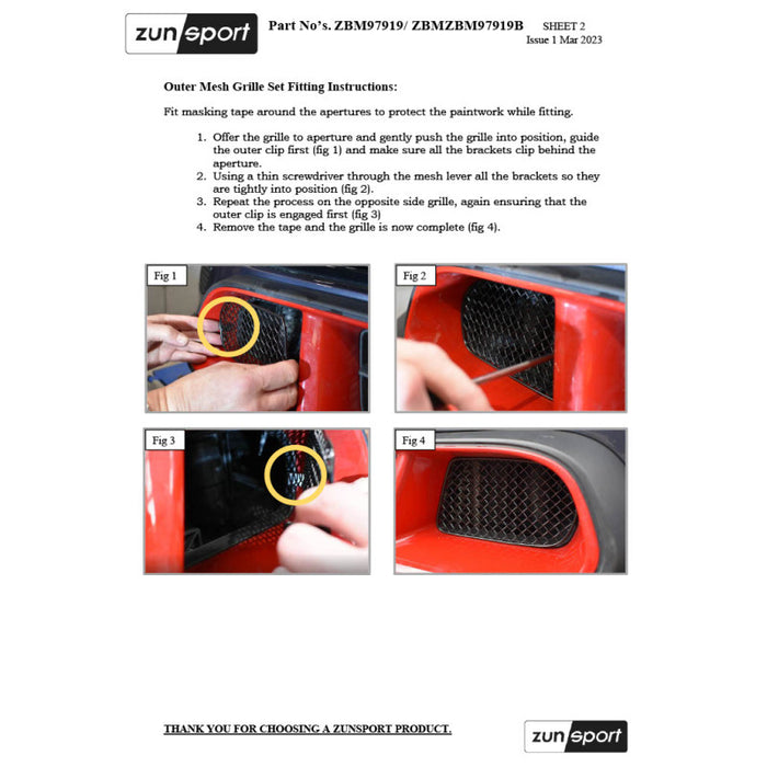 Mini Gp - Front Grille Set - Zunsport